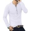 imageYTD Mens Casual Slim Fit Basic Henley Long Sleeve Fashion TShirt02 Long Sleeve White