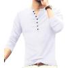 imageYTD Mens Casual Slim Fit Basic Henley Long Sleeve Fashion TShirt02 Long Sleeve White