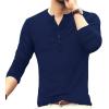 imageYTD Mens Casual Slim Fit Basic Henley Long Sleeve Fashion TShirt03 Long Sleeve Navy