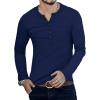 imageYTD Mens Casual Slim Fit Basic Henley Long Sleeve Fashion TShirt03 Long Sleeve Navy
