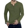imageYTD Mens Casual Slim Fit Basic Henley Long Sleeve Fashion TShirt04 Long Sleeve Army Green