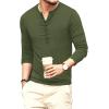 imageYTD Mens Casual Slim Fit Basic Henley Long Sleeve Fashion TShirt04 Long Sleeve Army Green