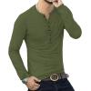 imageYTD Mens Casual Slim Fit Basic Henley Long Sleeve Fashion TShirt04 Long Sleeve Army Green