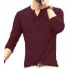 imageYTD Mens Casual Slim Fit Basic Henley Long Sleeve Fashion TShirt05 Long Sleeve Burgundy