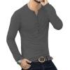 imageYTD Mens Casual Slim Fit Basic Henley Long Sleeve Fashion TShirt06 Long Sleeve Dark Gray