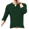 imageYTD Mens Casual Slim Fit Basic Henley Long Sleeve Fashion TShirt09 Long Sleeve Hunter Green