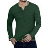 imageYTD Mens Casual Slim Fit Basic Henley Long Sleeve Fashion TShirt09 Long Sleeve Hunter Green