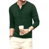 imageYTD Mens Casual Slim Fit Basic Henley Long Sleeve Fashion TShirt09 Long Sleeve Hunter Green