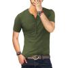 imageYTD Mens Casual Slim Fit Basic Henley Long Sleeve Fashion TShirtArmy Green
