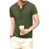 imageYTD Mens Casual Slim Fit Basic Henley Long Sleeve Fashion TShirtArmy Green