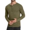 imageYTD Mens Casual Slim Fit Basic Henley Long Sleeve Fashion TShirtArmy Green Melange