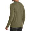imageYTD Mens Casual Slim Fit Basic Henley Long Sleeve Fashion TShirtArmy Green Melange
