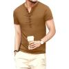 imageYTD Mens Casual Slim Fit Basic Henley Long Sleeve Fashion TShirtBarley