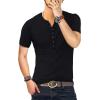 imageYTD Mens Casual Slim Fit Basic Henley Long Sleeve Fashion TShirtBlack