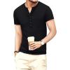 imageYTD Mens Casual Slim Fit Basic Henley Long Sleeve Fashion TShirtBlack
