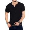 imageYTD Mens Casual Slim Fit Basic Henley Long Sleeve Fashion TShirtBlack