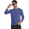 imageYTD Mens Casual Slim Fit Basic Henley Long Sleeve Fashion TShirtBlue Melange