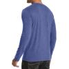 imageYTD Mens Casual Slim Fit Basic Henley Long Sleeve Fashion TShirtBlue Melange