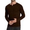 imageYTD Mens Casual Slim Fit Basic Henley Long Sleeve Fashion TShirtCoffee Melange