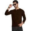imageYTD Mens Casual Slim Fit Basic Henley Long Sleeve Fashion TShirtCoffee Melange