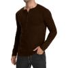 imageYTD Mens Casual Slim Fit Basic Henley Long Sleeve Fashion TShirtCoffee Melange