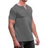 imageYTD Mens Casual Slim Fit Basic Henley Long Sleeve Fashion TShirtDark Gray