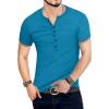 imageYTD Mens Casual Slim Fit Basic Henley Long Sleeve Fashion TShirtDeep Teal