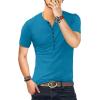 imageYTD Mens Casual Slim Fit Basic Henley Long Sleeve Fashion TShirtDeep Teal