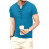 imageYTD Mens Casual Slim Fit Basic Henley Long Sleeve Fashion TShirtDeep Teal