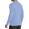 imageYTD Mens Casual Slim Fit Basic Henley Long Sleeve Fashion TShirtGlacier Blue Melange