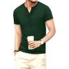 imageYTD Mens Casual Slim Fit Basic Henley Long Sleeve Fashion TShirtHunter Green