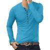imageYTD Mens Casual Slim Fit Basic Henley Long Sleeve Fashion TShirtLong Sleeve Deep Teal