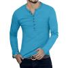 imageYTD Mens Casual Slim Fit Basic Henley Long Sleeve Fashion TShirtLong Sleeve Deep Teal