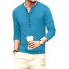 imageYTD Mens Casual Slim Fit Basic Henley Long Sleeve Fashion TShirtLong Sleeve Deep Teal