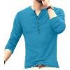 imageYTD Mens Casual Slim Fit Basic Henley Long Sleeve Fashion TShirtLong Sleeve Deep Teal