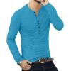 imageYTD Mens Casual Slim Fit Basic Henley Long Sleeve Fashion TShirtLong Sleeve Deep Teal
