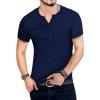 imageYTD Mens Casual Slim Fit Basic Henley Long Sleeve Fashion TShirtNavy