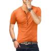 imageYTD Mens Casual Slim Fit Basic Henley Long Sleeve Fashion TShirtOrange