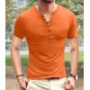 imageYTD Mens Casual Slim Fit Basic Henley Long Sleeve Fashion TShirtOrange