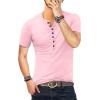 imageYTD Mens Casual Slim Fit Basic Henley Long Sleeve Fashion TShirtPink