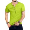 imageYTD Mens Casual Slim Fit Basic Henley Long Sleeve Fashion TShirtSafety Green