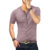 imageYTD Mens Casual Slim Fit Basic Henley Long Sleeve Fashion TShirtTaro Purple