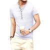imageYTD Mens Casual Slim Fit Basic Henley Long Sleeve Fashion TShirtWhite