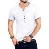 imageYTD Mens Casual Slim Fit Basic Henley Long Sleeve Fashion TShirtWhite