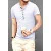 imageYTD Mens Casual Slim Fit Basic Henley Long Sleeve Fashion TShirtWhite