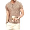 imageYTD Mens Fashion Casual Slim Fit Basic Henley ShortLong Sleeve Lightweight Summer TShirt03 Coffee