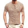 imageYTD Mens Fashion Casual Slim Fit Basic Henley ShortLong Sleeve Lightweight Summer TShirt03 Coffee