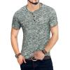 imageYTD Mens Fashion Casual Slim Fit Basic Henley ShortLong Sleeve Lightweight Summer TShirt04 Dark Green