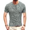 imageYTD Mens Fashion Casual Slim Fit Basic Henley ShortLong Sleeve Lightweight Summer TShirt04 Dark Green