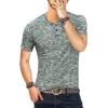 imageYTD Mens Fashion Casual Slim Fit Basic Henley ShortLong Sleeve Lightweight Summer TShirt04 Dark Green